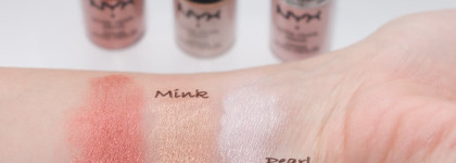 Мои пигменты от Nyx Loose pearl eye shadow в оттенках Pearl, Mink, Rust