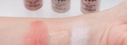 Мои пигменты от Nyx Loose pearl eye shadow в оттенках Pearl, Mink, Rust
