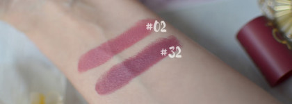 Golden Rose Velvet Matte Lipstick - достойная, но не самая лучшая помада. Свотчи оттенков: #02, #32