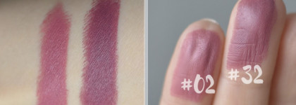 Golden Rose Velvet Matte Lipstick - достойная, но не самая лучшая помада. Свотчи оттенков: #02, #32