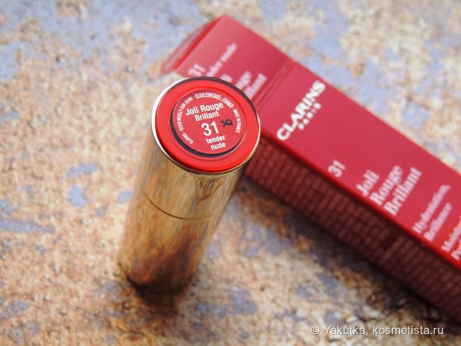 Ослепительная Clarins Joli Rouge Brillant Moisturizing Perfect Shine Sheer Lipstick / 31 tender nude