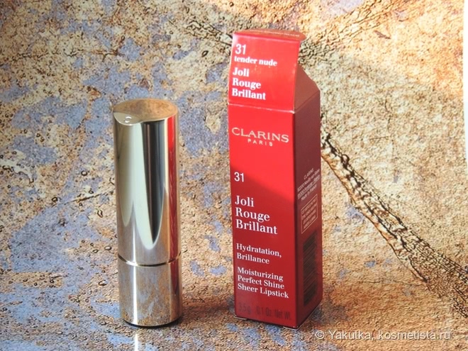 Ослепительная Clarins Joli Rouge Brillant Moisturizing Perfect Shine Sheer Lipstick / 31 tender nude