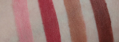 Четыре новых матовых оттенка Gosh Velvet touch: 009 Matt Sweetness, 010 Matt Smoothie, 011 Matt Nougat и 012 Matt Raisin