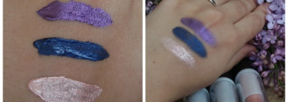 Жидкие тени для век The Saem Eco Soul Gel Lasting Eye Tint. Три оттенка - Mbl01 Indigo Blue, Gpl01 My Own Purple и VI01 Glitter Pink