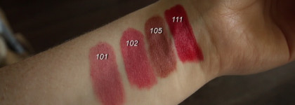 Четыре прекрасных оттенка Rimmel Lasting Finish Matte by Kate 101, 102, 105, 111