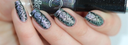 Лак для ногтей Dance Legend Holodays 850 "Different View" со стемпингом  Moyou London Mother Nature 14