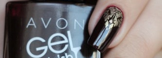Avon Gel Finish Nail Enamel  "Wine and Dine Me" со стемпингом  Moyou London Fashionista 08