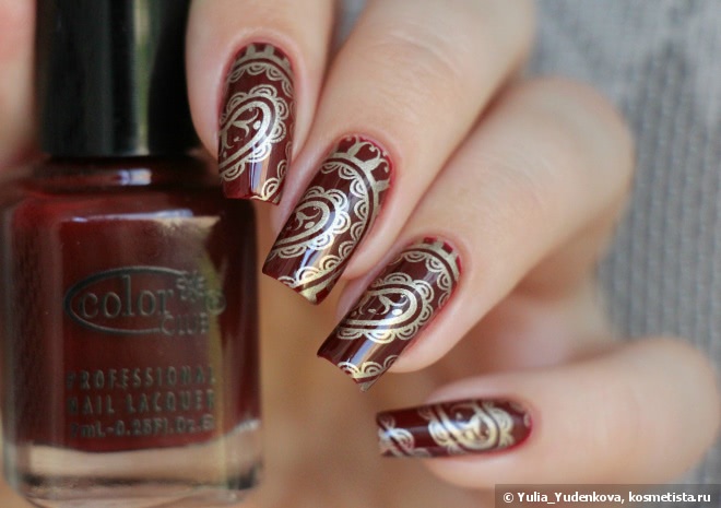 Color Club Nail Lacquer 965 Style Icon + стемпинг Moyou London Fashionista 11
