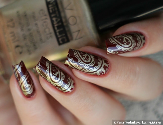 Color Club Nail Lacquer 965 Style Icon + стемпинг Moyou London Fashionista 11