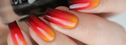 Осенний градиент лаками Avon + стемпинг Moyou London Mother Nature 14