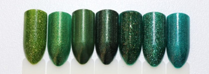 Сравнение изумрудных лаков из моей коллекции
