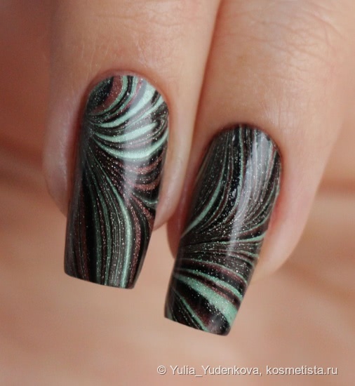 Голографикии El Corazon Active Bio-Gel Prisma 423/25 и 423/29 + дизайн в технике WaterMarble