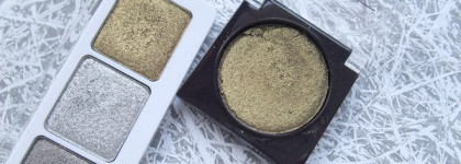 Natasha Denona 14М antique olive VS L'atuage Compact Liquid Metal 514 оливково-золотистый металлический