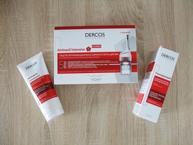 Борьба с осенним волосопадом со средствами Vichy Dercos Aminexil
