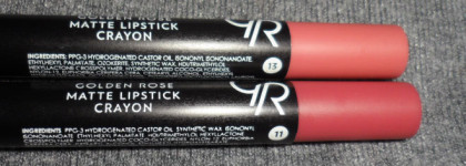 Вторая пара GR: любимец и "нунезнаааю" - помады Golden Rose Matte Lipstick Crayon в оттенках 11 и 13