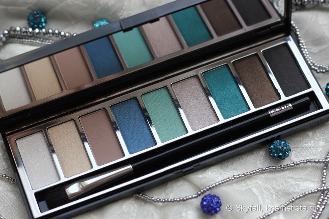 Красавица палетка Pupa Pupart Eyeshadow palette тон 04 изумрудный + бежевый
