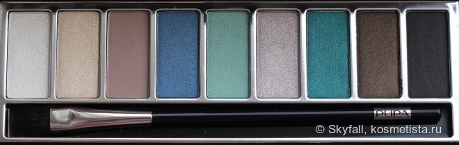 Красавица палетка Pupa Pupart Eyeshadow palette тон 04 изумрудный + бежевый