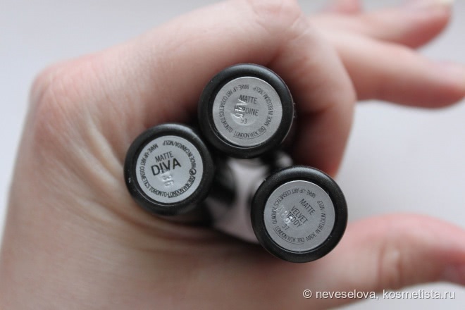 Mac matte lipstick, 3 шт
