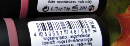 Стойкая помада для губ Essence Longlasting Lipstick в двух оттенках 06 Barely there и 07 Natural beauty