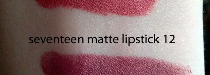 Пара матовых. Seventeen matte lasting lipstick SPF 15 № 09, № 12