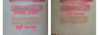 Блеск для губ с эффектом объема Avon Plump pout в оттенках: Soft honey, Plump peach и Berry plush. Долгожители моей косметички
