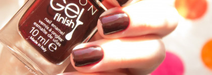 Вишнёвое вино: Avon Gel Finish в оттенке Wine and dine me + дизайн с лентой