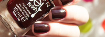 Вишнёвое вино: Avon Gel Finish в оттенке Wine and dine me + дизайн с лентой