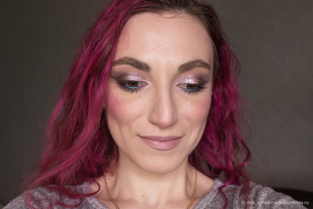 Идиллия лилий, как подложка жидкие тени Vivienne Sabo Artiste 24/7 05 Gris mat beige + NYX Glitter primer