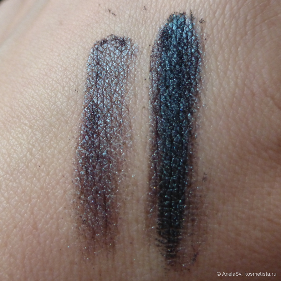 Слева соло, справа на черном карандаше