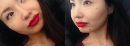 Губы алые-алые. Карандаш Inglot Soft precision lipliner в оттенке 58, помада Isadora perfect matt lipstick в оттенке 05