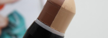 Стик контурирующий Maybelline Master Contour V-Shape Contouring Duo в оттенке 01 Light+ свотч оттенка 02 Medium