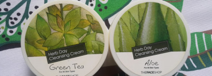 Два очищающих крема для умывания Herb Day от The face Shop: с зеленым чаем и с алоэ