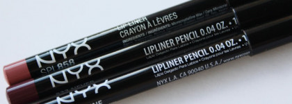 NYX Slim Lipliner Pensil в оттенках 858 Nude Pink, 834 Prune, 827 Never