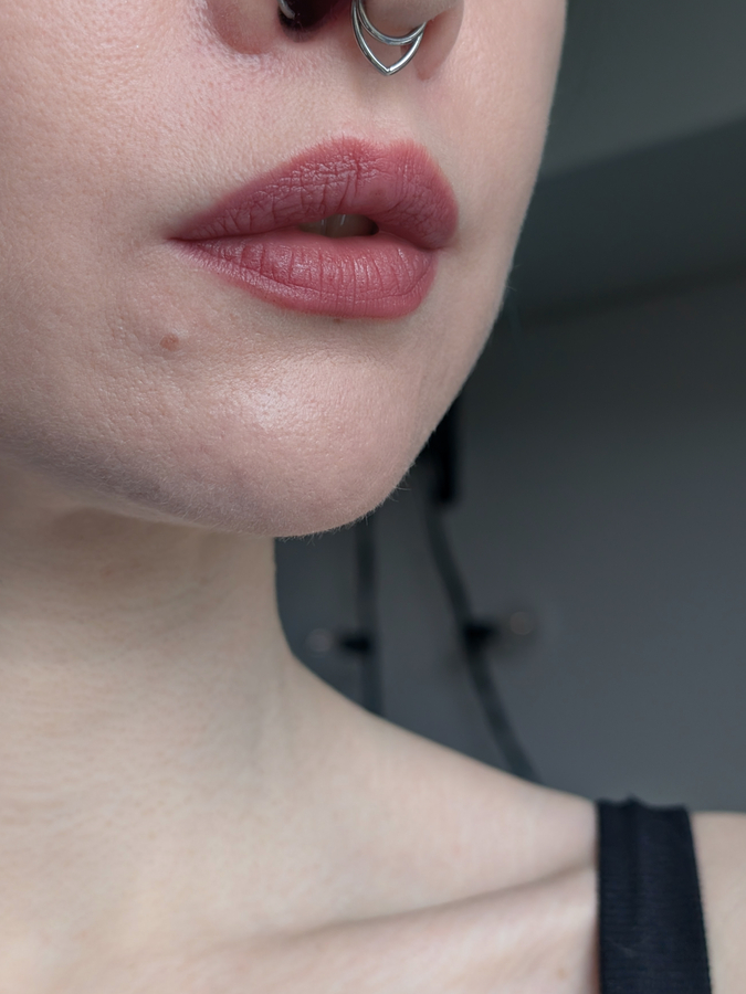 MAC Powder Kiss Kinda Soar-ta, один слой, дневной свет