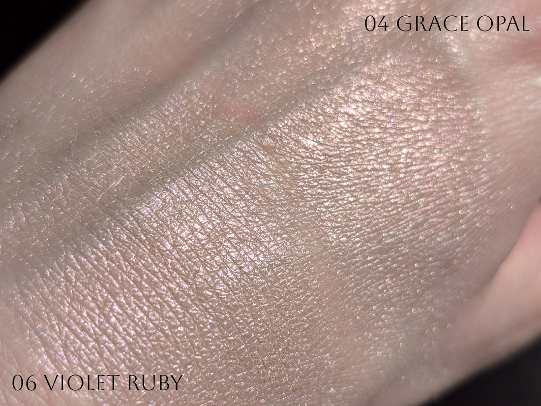 Clio Prism Highlighter 06 Violet Ruby, 04 Grace Opal, электрический свет