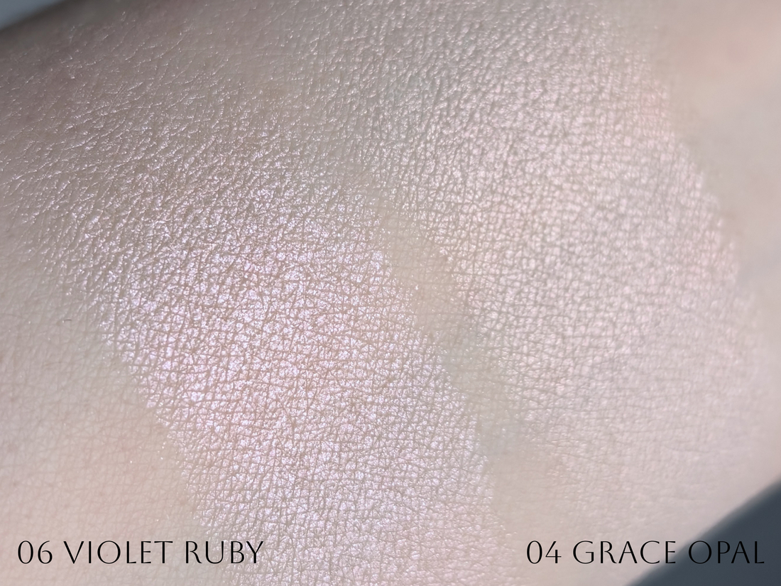 Clio Prism Highlighter 06 Violet Ruby, 04 Grace Opal дневной свет