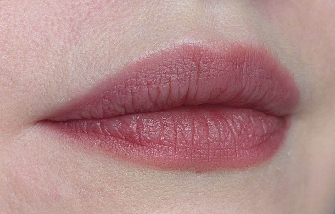 Hince Mood Enhancer Matte M010 Flair, тонкий растушёванный слой, дневной свет