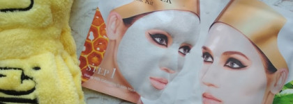 Сравнение повязки Double Dare OMG! Hair Band Yellow с аналогом с китайского сайта. А так же тканевые маски Honey Milk Dual Mask Kit