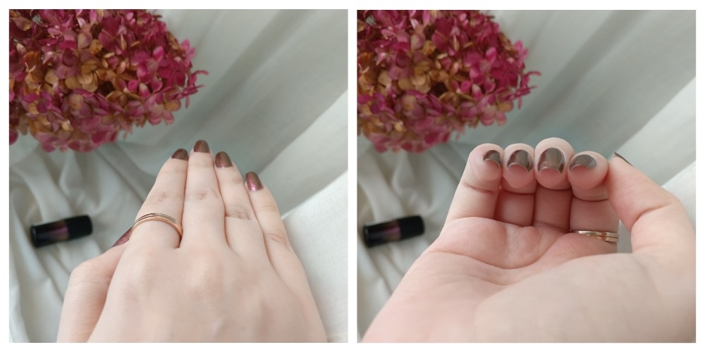 свотчи лака Catrice Mystic Forest Nail Lacquer C02 Falling Leaves