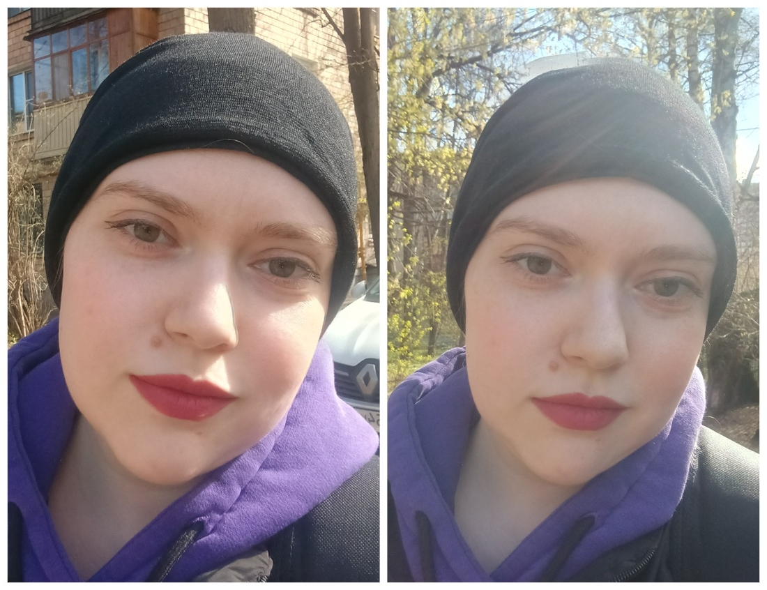 макияж снят на улице на солнце на форнтальную камеру