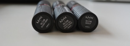 NYX Matte lipstick Bloody Mary (Mls18), Perfect Red (Mls10), Merlot (Mls16)