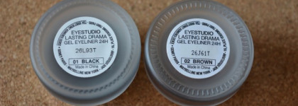 Мои мастхэвы для стрелок: Maybelline New York EyeStudio Lasting Drama Gel Eyeliner 24H 01 Black & 02 Brown