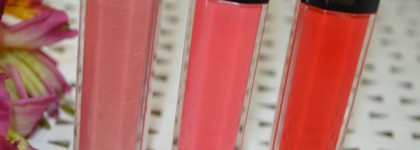 Мои летние любимцы Guerlain Gloss D’Enfer в оттенках #420 Rouge Shebam, #440 Coral Wizz, #462 Rosy Bang