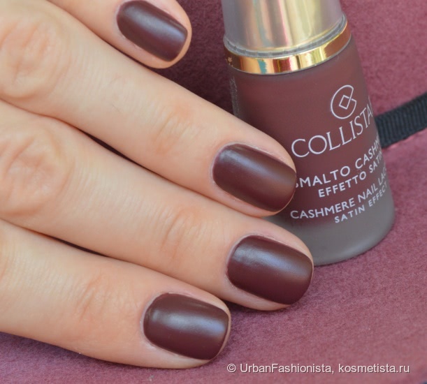 Вишня в шоколаде. Collistar Cashmere Nail Lacquer Satin Effect в оттенке #658 Marsala Satin