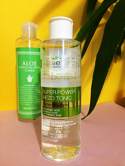 Утро начинается – Secret KEY Aloe Soothing Moist Toner, Bielenda Skin Clinic Professional Super Power Mezo Tonic