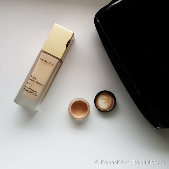 Устойчивый тональный крем Clarins Haute Tenue + SPF 15 в оттенке #107 beige. Продолжать поиск или остановиться?