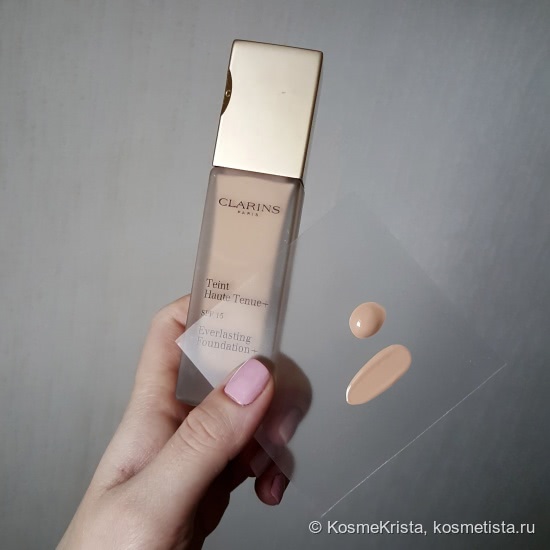 Устойчивый тональный крем Clarins Haute Tenue + SPF 15 в оттенке #107 beige. Продолжать поиск или остановиться?