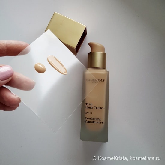 Устойчивый тональный крем Clarins Haute Tenue + SPF 15 в оттенке #107 beige. Продолжать поиск или остановиться?