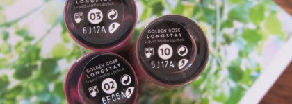 Марка родом из детства. Golden Rose Liquid Matte Lipstick в оттенках #02, #03 и #10