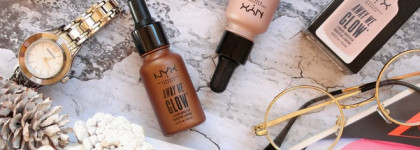 NYX Away Me Glow Liquid Booster. Жидкий хайлайтер и бронзер в оттенках 02 и 04, соответственно